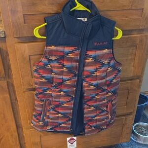 Ariat Navy and Multicolor Quilted Vest